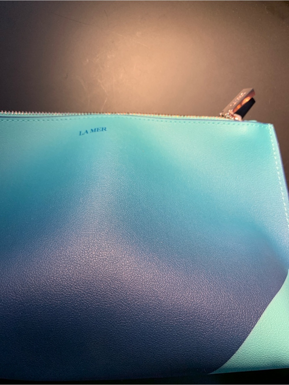 La Mer Turquoise to Navy Gradient cosmetic case - new